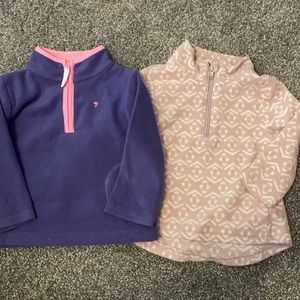 Set of 2 little girl/baby fleece zip ups. EUC!